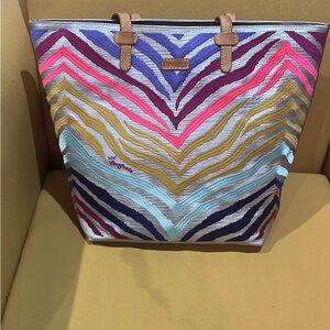 Consuela Multicolor Zigzag Tote Bag